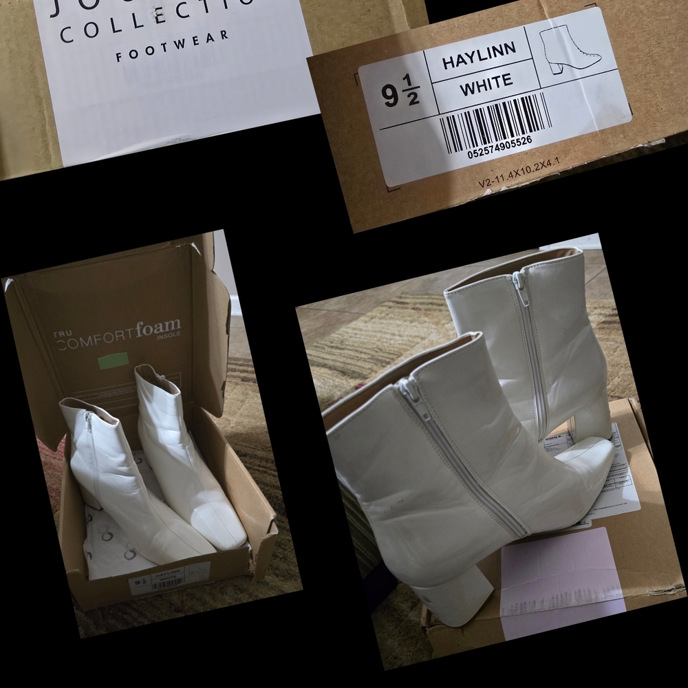 Journee Collection White Heeled Boots Modern Design